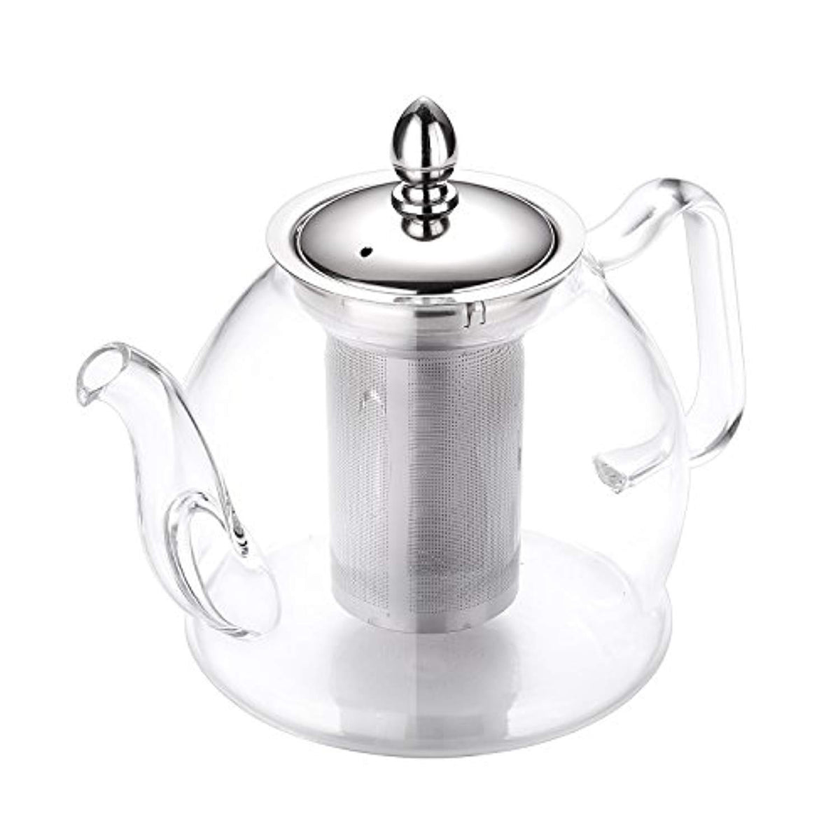 Borosilicate Glass Teapot with Stainless Steel Infuser & Lid, Tea Kett –  chalbhaipartykartehai