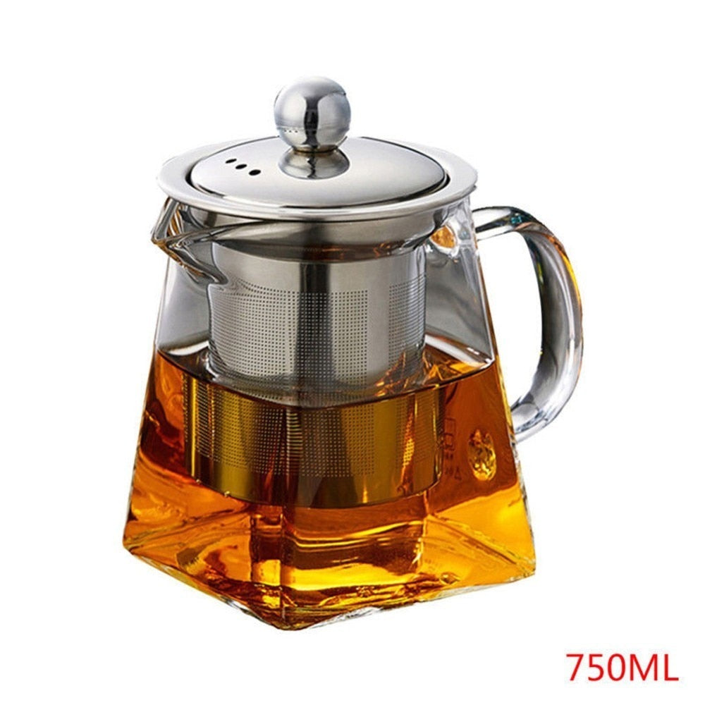Taiyoko Japanese Heatproof Glass Teapot Clear Tea Pot with Infuser Teapots  26 oz/750 ml Borosilicate Glass Teapot for Stovetop Safe Loose Leaf and